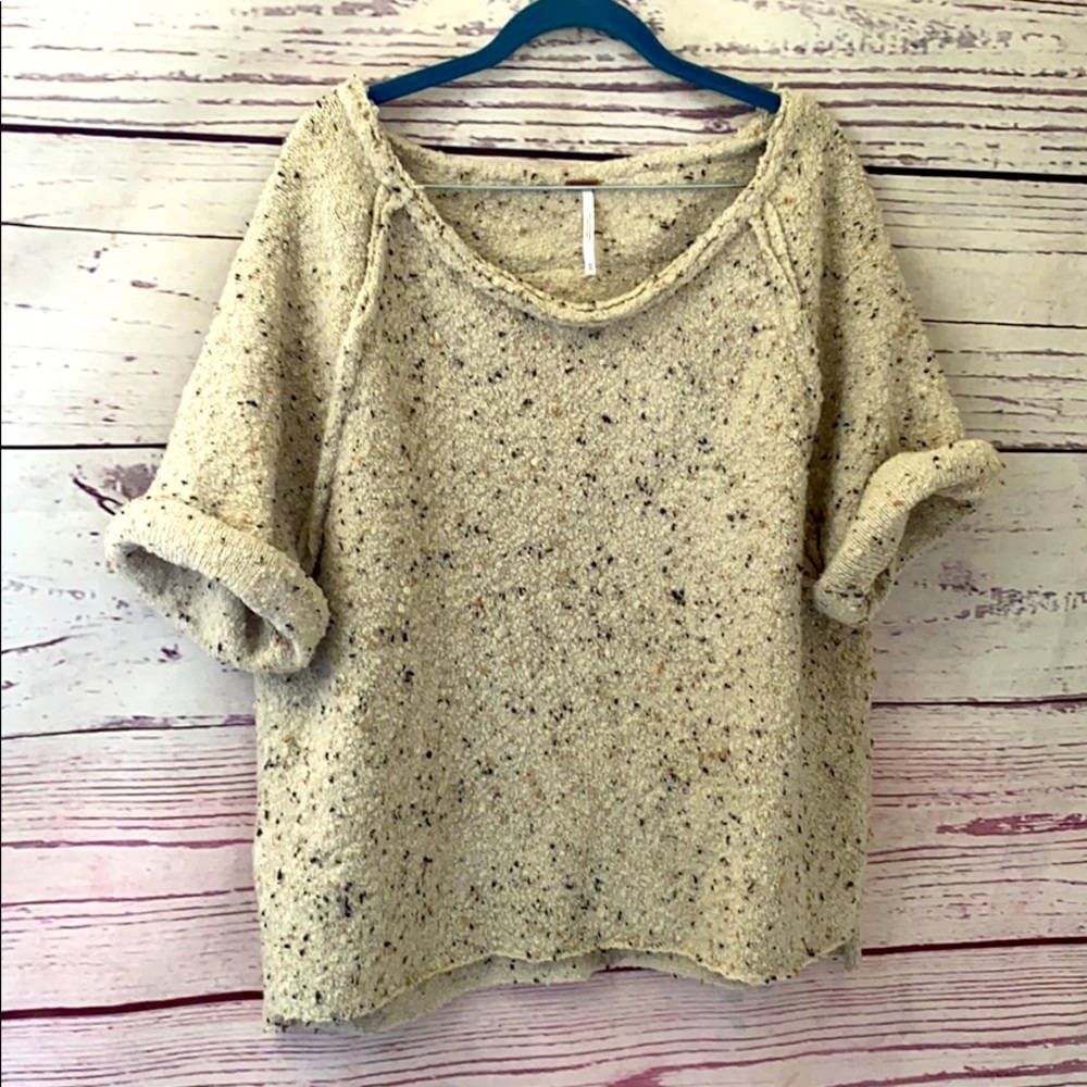 FREE PEOPLE XS short sleeve scoop neck sweater